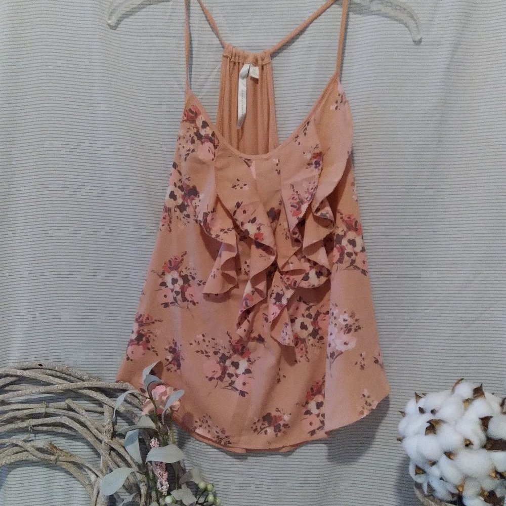 Lauren Conrad, XS, Peach/Floral Top